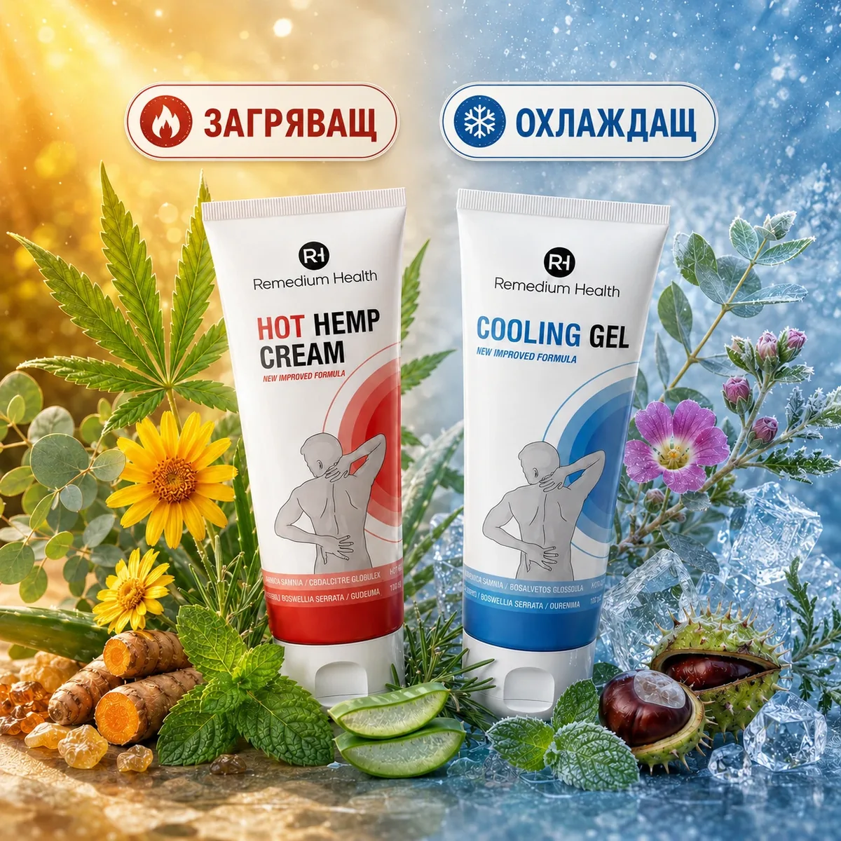 Remedium Health Hot Hemp Cream и Cooling Gel с натурални съставки